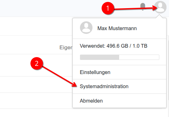 Link zur Administrationsoberfläche